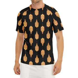 Buddha Pattern Print Men's Short Sleeve Rash Guard