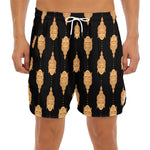 Buddha Pattern Print Men's Split Running Shorts