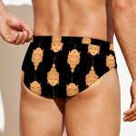 Buddha Pattern Print Men's Swim Briefs