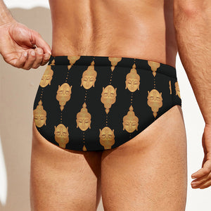 Buddha Pattern Print Men's Swim Briefs