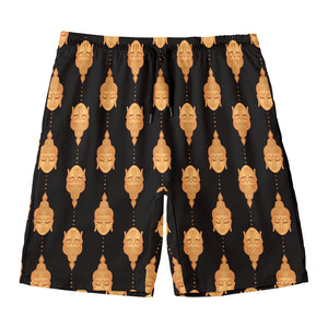 Buddha Pattern Print Men's Swim Trunks