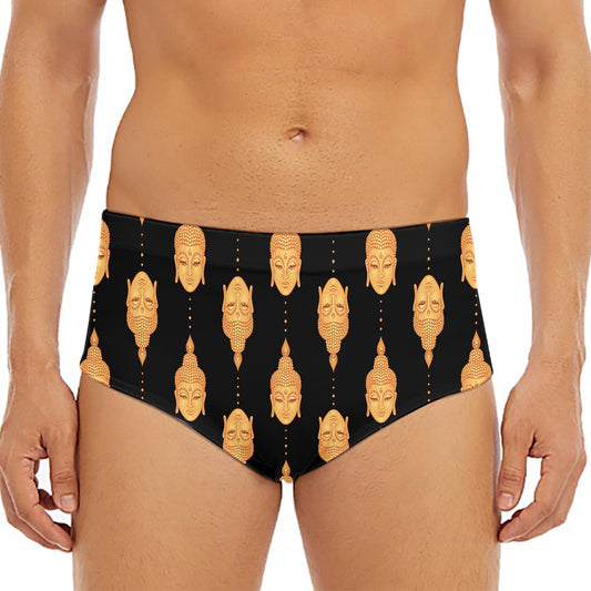 Buddha Pattern Print Men's Triangle Swim Briefs
