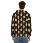 Buddha Pattern Print Men's Velvet Pullover Hoodie