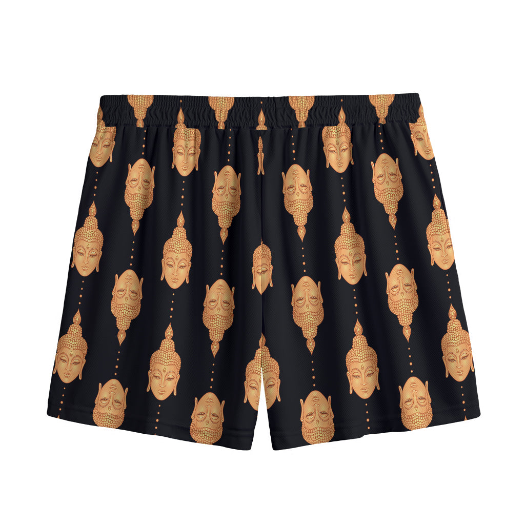 Buddha Pattern Print Mesh Shorts