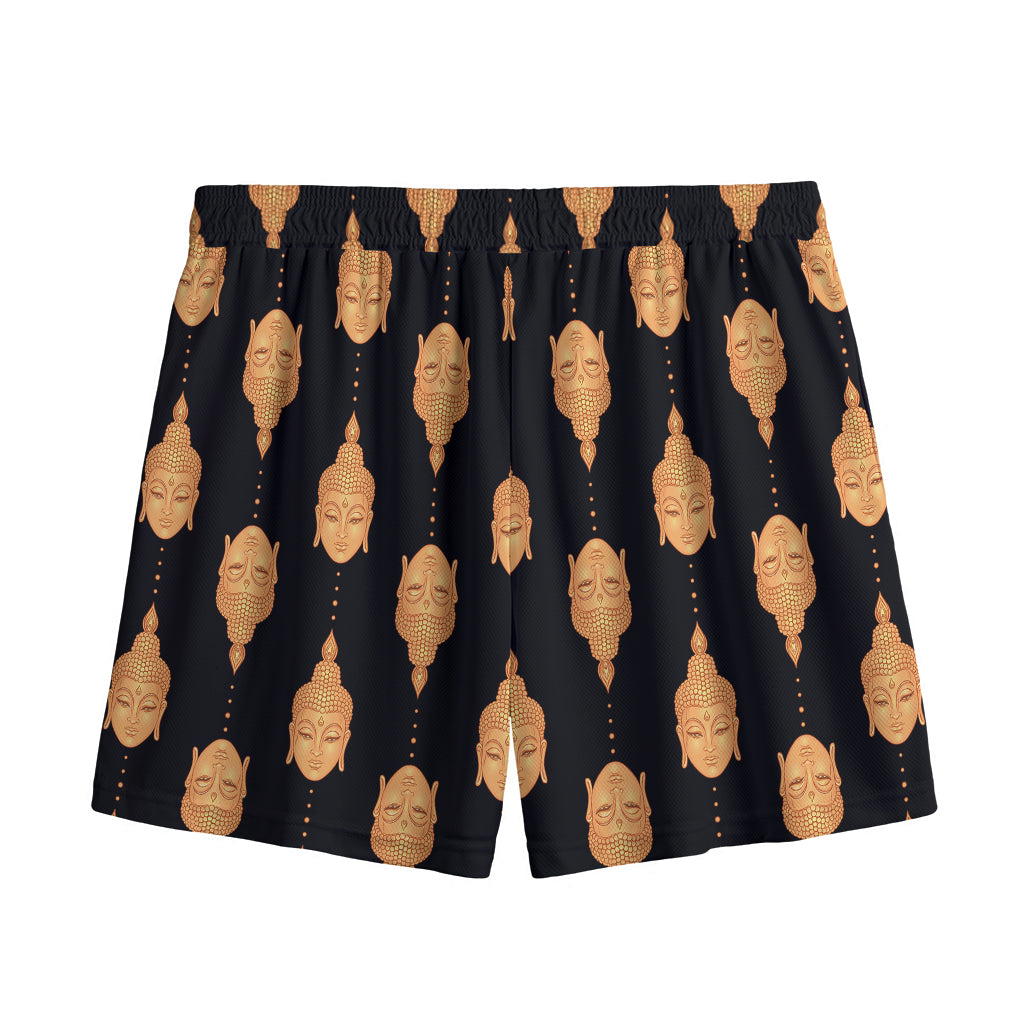 Buddha Pattern Print Mesh Shorts