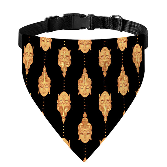 Buddha Pattern Print Over The Collar Dog Bandana