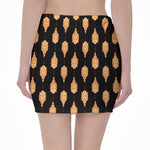 Buddha Pattern Print Pencil Mini Skirt