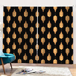 Buddha Pattern Print Pencil Pleat Curtains