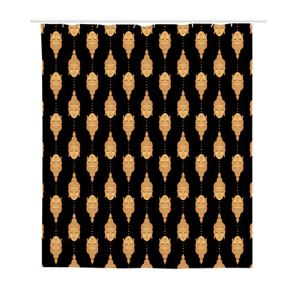 Buddha Pattern Print Polyester Shower Curtain