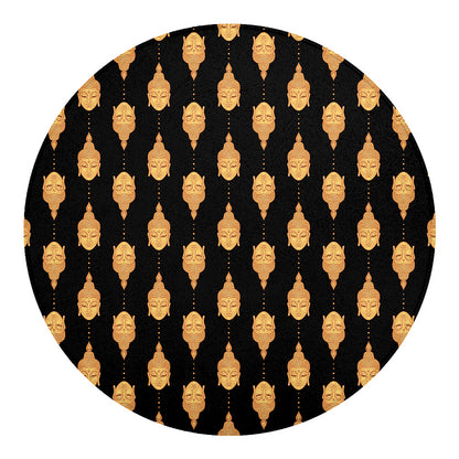Buddha Pattern Print Round Blanket