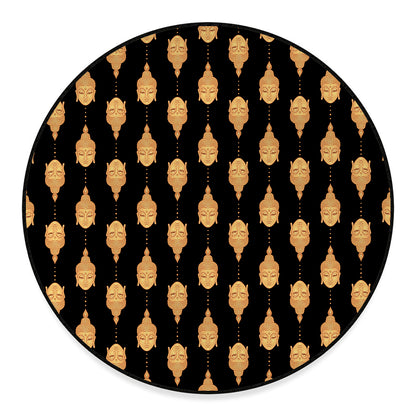 Buddha Pattern Print Round Floor Mat