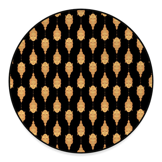 Buddha Pattern Print Round Floor Mat