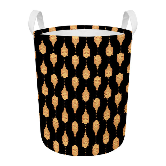 Buddha Pattern Print Round Laundry Basket
