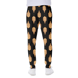 Buddha Pattern Print Scuba Joggers