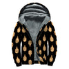 Buddha Pattern Print Sherpa Lined Zip Up Hoodie