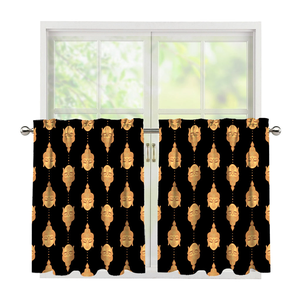 Buddha Pattern Print Tier Curtains