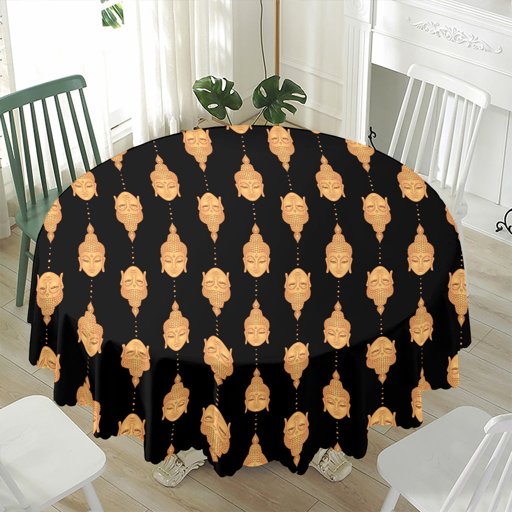 Buddha Pattern Print Waterproof Round Tablecloth