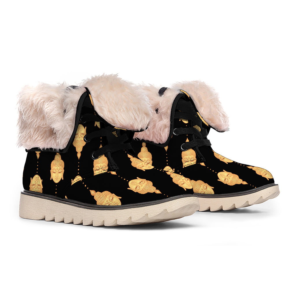 Buddha Pattern Print Winter Boots