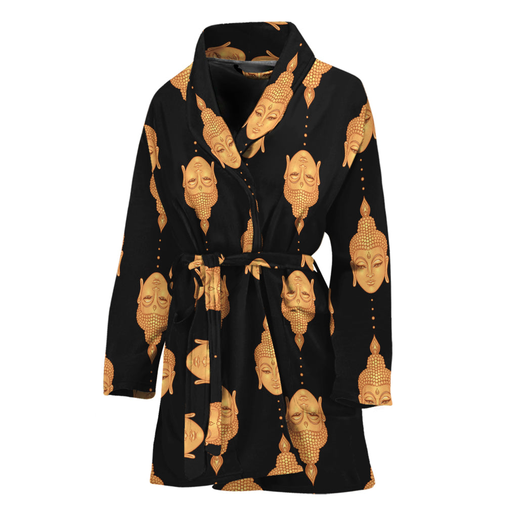 Buddha Pattern Print Women's Bathrobe