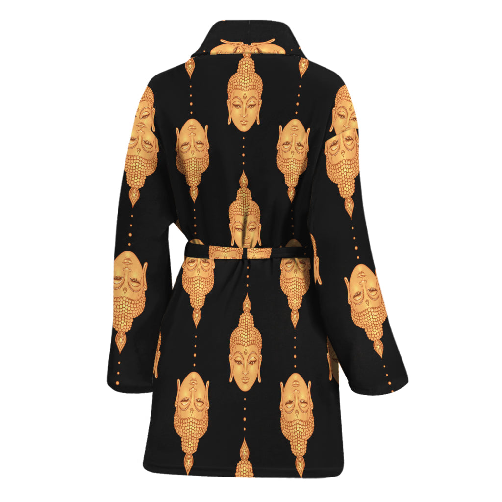 Buddha Pattern Print Women's Bathrobe