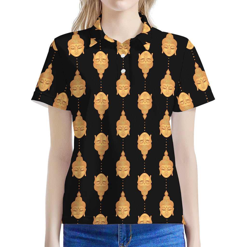 Buddha Pattern Print Women's Polo Shirt