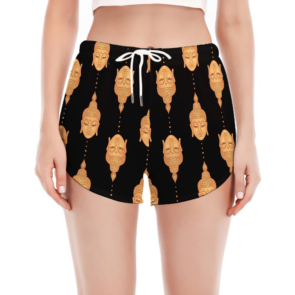 Buddha Pattern Print Women's Split Running Shorts