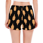 Buddha Pattern Print Women's Split Running Shorts