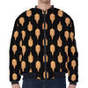 Buddha Pattern Print Zip Sleeve Bomber Jacket