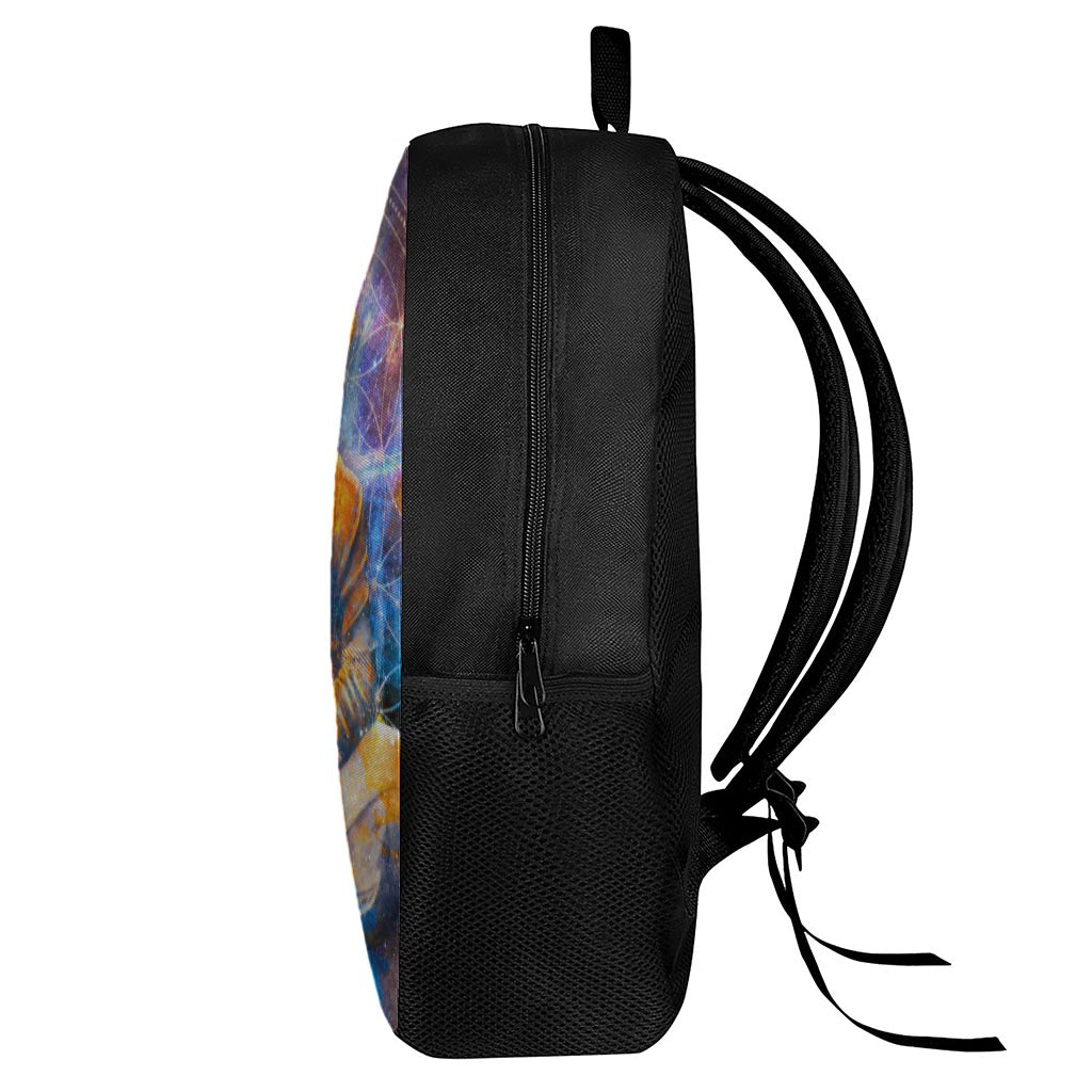 Buddha Statue Mandala Print 17 Inch Backpack