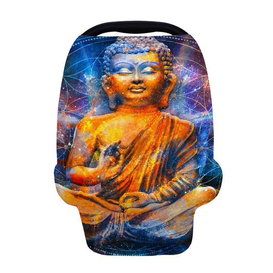 Buddha Statue Mandala Print Baby Seat Cover