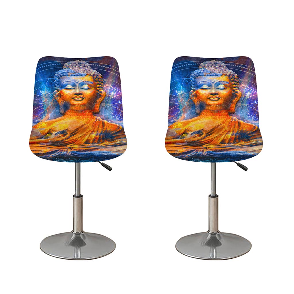 Buddha Statue Mandala Print Bar Stool Covers