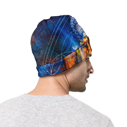 Buddha Statue Mandala Print Beanie
