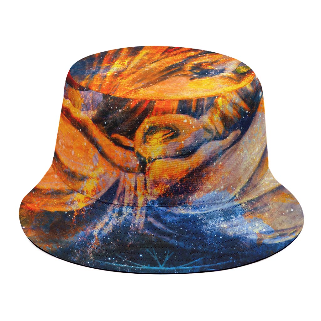 Buddha Statue Mandala Print Bucket Hat