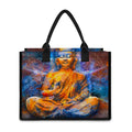 Buddha Statue Mandala Print Canvas Tote Bag