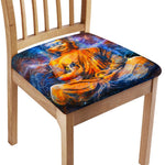 Buddha Statue Mandala Print Chair Cushion Cover