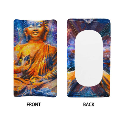 Buddha Statue Mandala Print Changing Pad Cover
