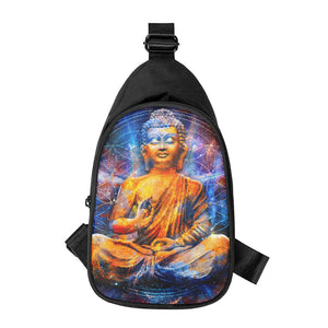 Buddha Statue Mandala Print Chest Bag