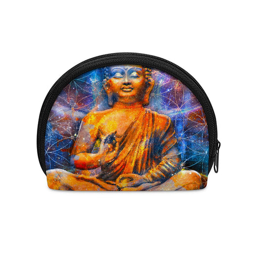 Buddha Statue Mandala Print Coin Purse