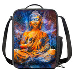 Buddha Statue Mandala Print Crossbody Lunch Bag