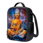 Buddha Statue Mandala Print Crossbody Lunch Bag