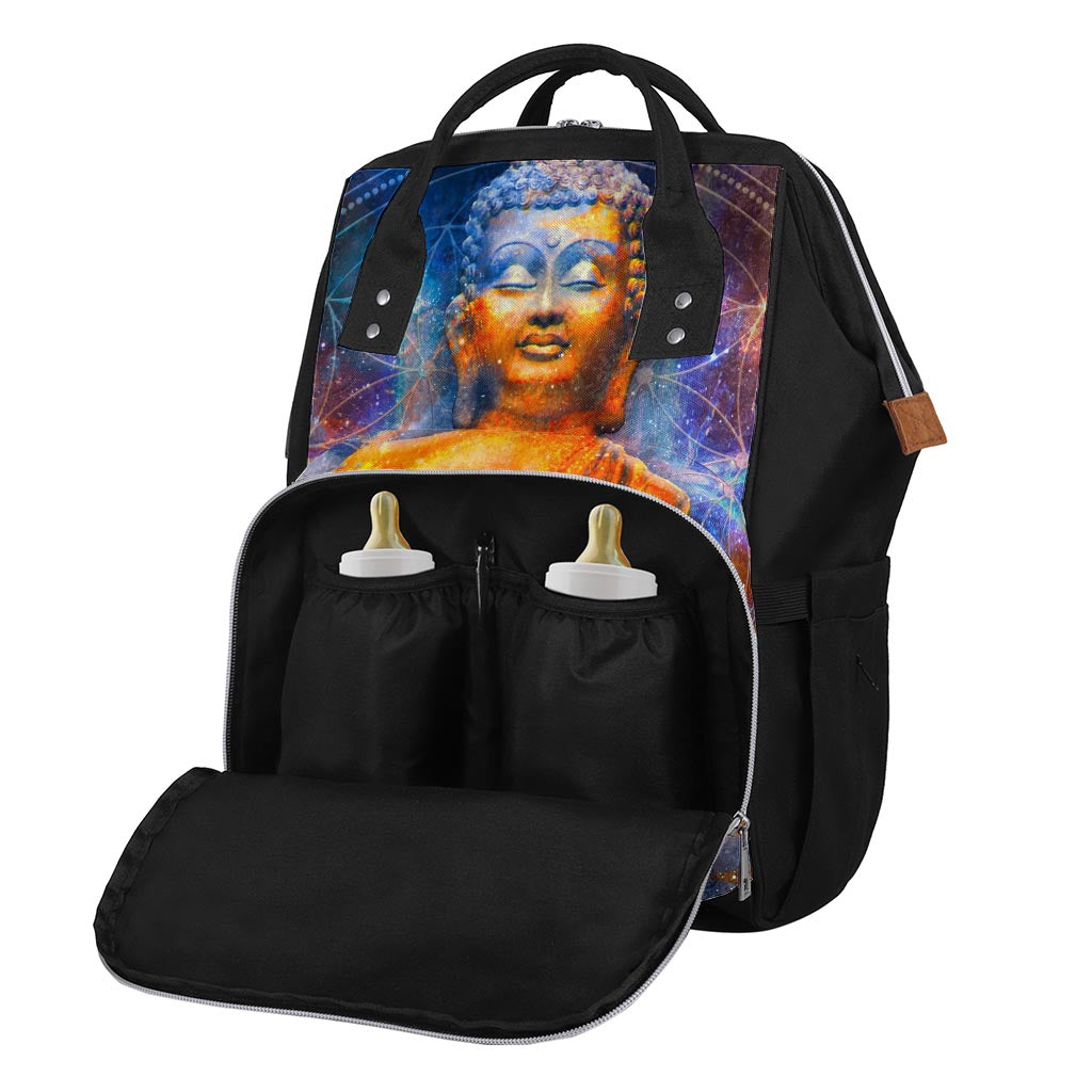 Buddha Statue Mandala Print Diaper Bag