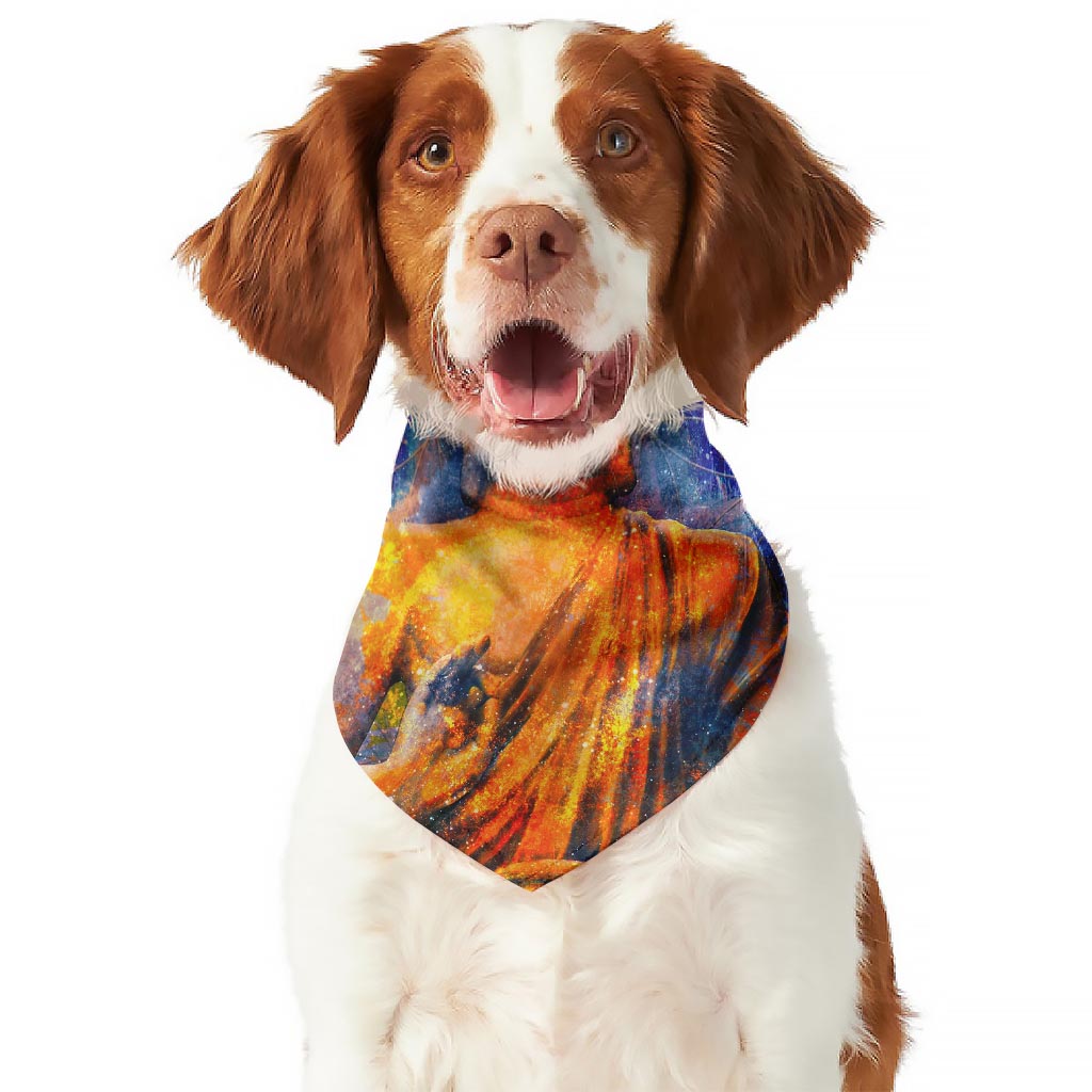 Buddha Statue Mandala Print Dog Bandana