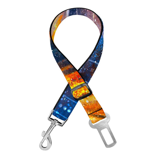 Buddha Statue Mandala Print Dog Seat Belt