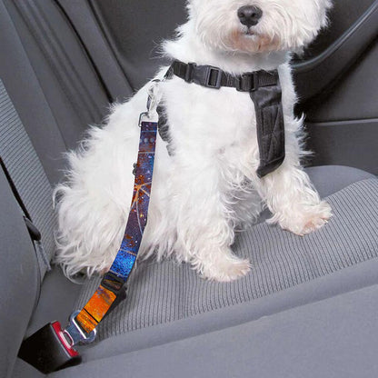 Buddha Statue Mandala Print Dog Seat Belt