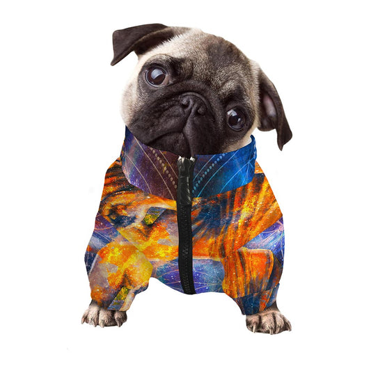 Buddha Statue Mandala Print Dog Zip Up Jacket