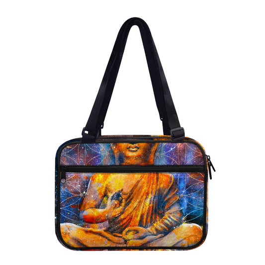 Buddha Statue Mandala Print Double Strap Bible Bag