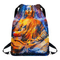 Buddha Statue Mandala Print Drawstring Backpack