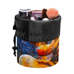 Buddha Statue Mandala Print Drawstring Makeup Bag