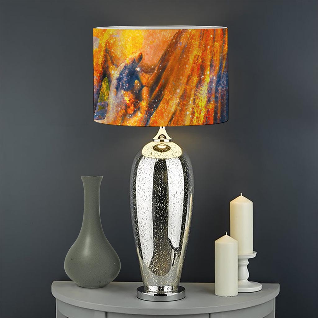 Buddha Statue Mandala Print Drum Lamp Shade