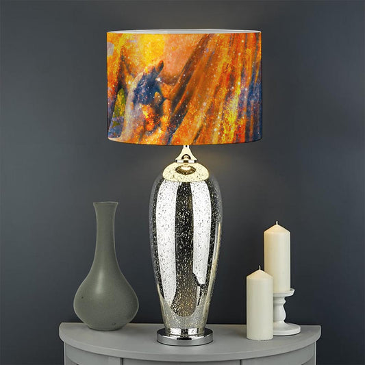 Buddha Statue Mandala Print Drum Lamp Shade
